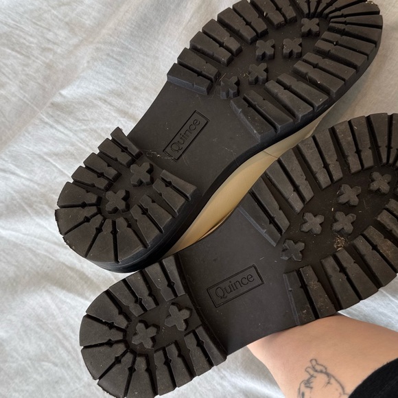 Quince Italian Leather Lug Sole Loafers in Bone US 7 EU 38 - Picture 10 of 10